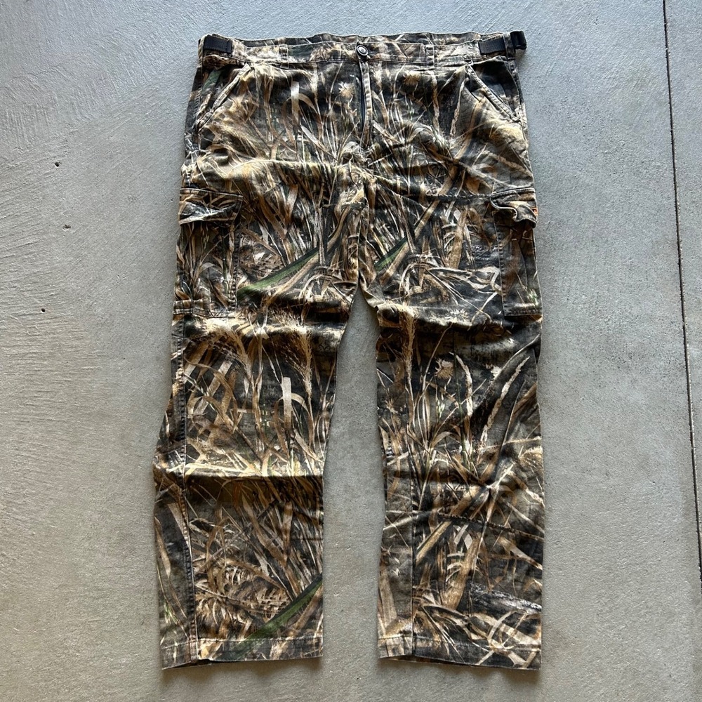Vintage Habit Camo Real Tree Cargo Pants Size XXL Brown Adjustable Waist Hunting